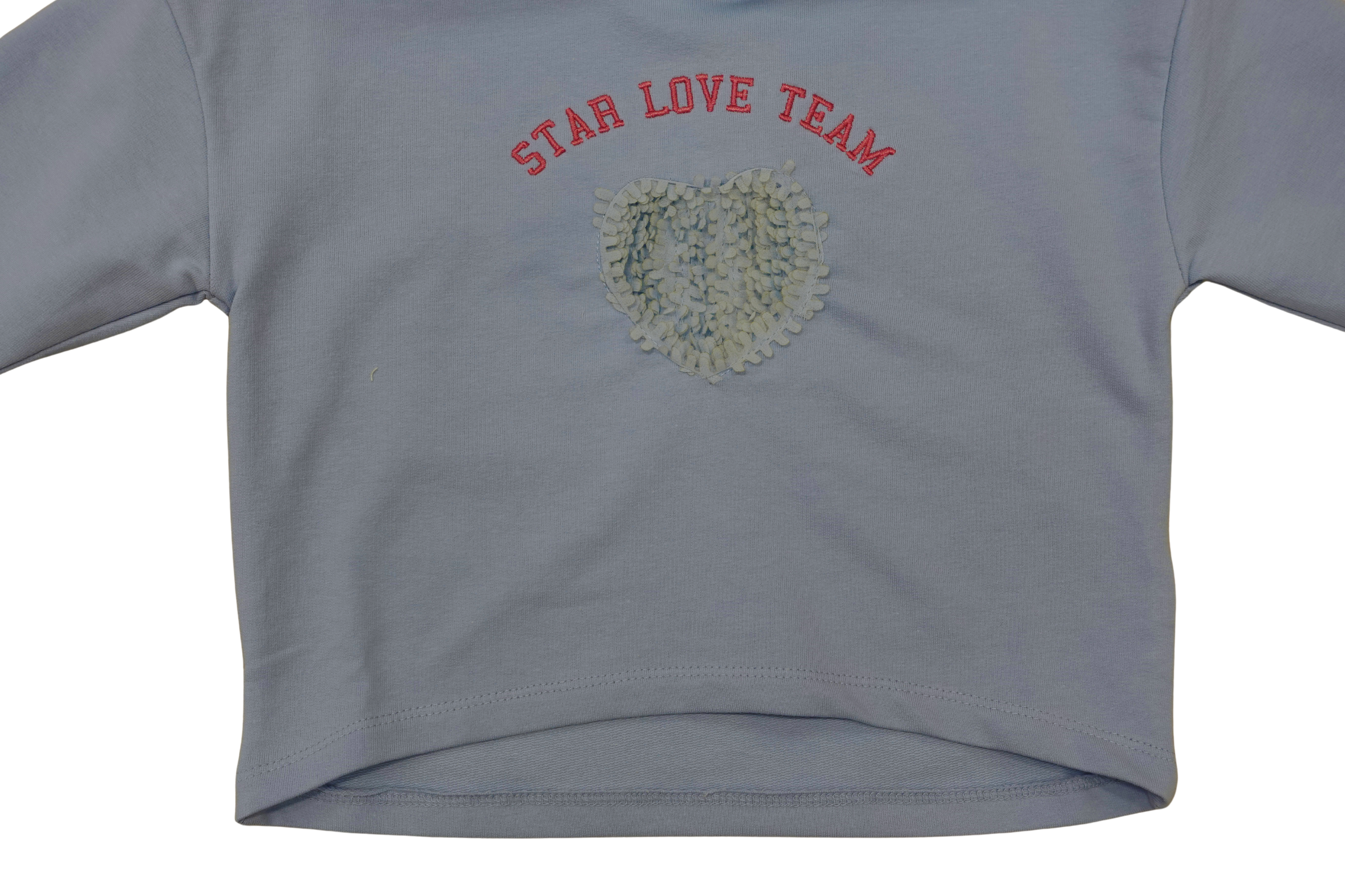 Felpa cappuccio baby azzurra - by2849